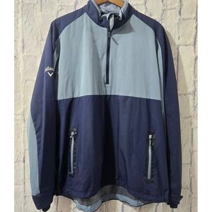 Callaway Weather Series Mens Large Blue Swing Tech Half Zip Golf Pullover